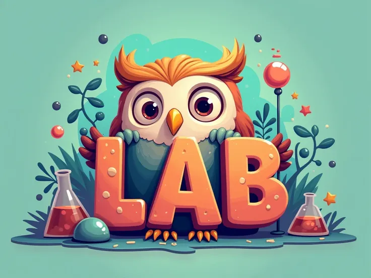 Make an animated text for my business ,  called “Owl LAB”

Cartoon text