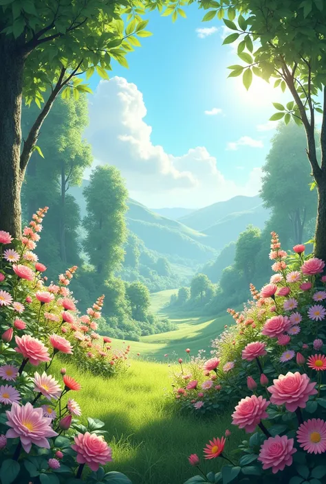 A beautiful place with flowers 