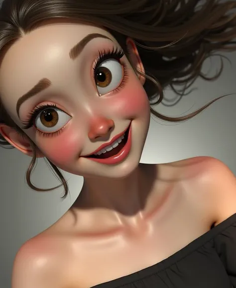 Create a woman in pixar 3d format based on the selected photo 