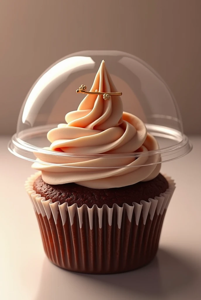 Carob cupcake with plastic container