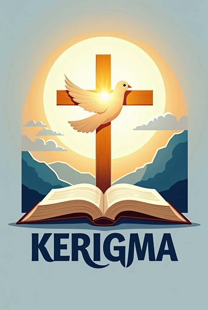 The logo is called KERIGMA and this is the Proposal for the logo :

1. Main Elements:

cruz:  It represents the death and resurrection of Christ ,  core of the kerigmatic message .

rays of light:  They symbolize the proclamation of truth and divine grace ...