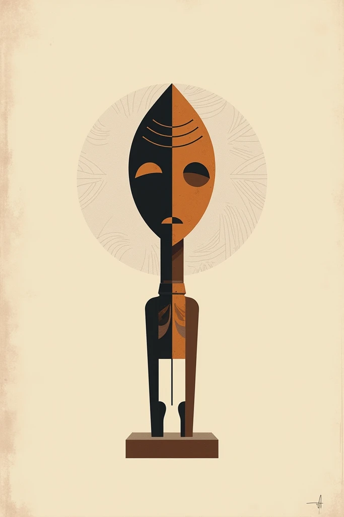 Create an A4 cover for work with the African art theme, make it more minimalist