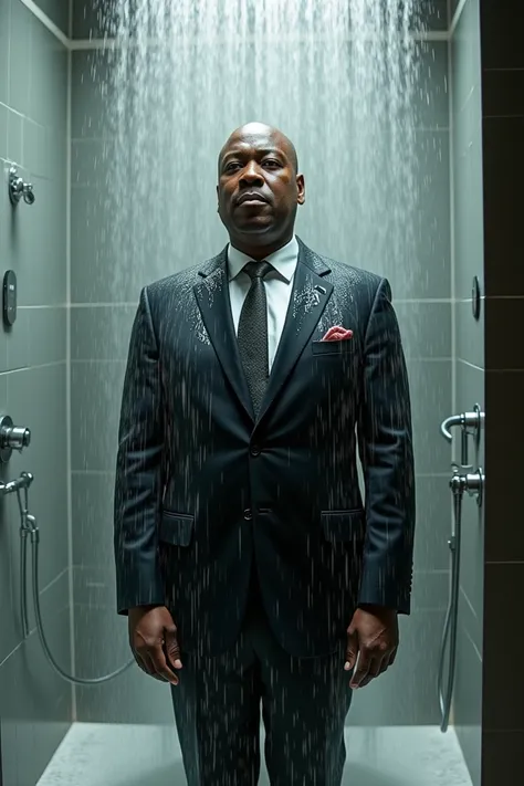 Create President Ramaphosa in a shower 
