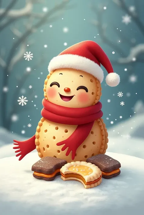 A Christmas-style logo about Alfajor
With snow and more creative