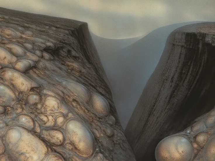 H. R. Gigers g1g3r, , Giger_style, H. R. Gigers g1g3r, , Giger_style, The image is a detailed view of H.R. Gigers " Landscape X " plate, featuring deep and dark valley formed by living tissue.
(Giger learned that the earth was a body, as in a living organi...