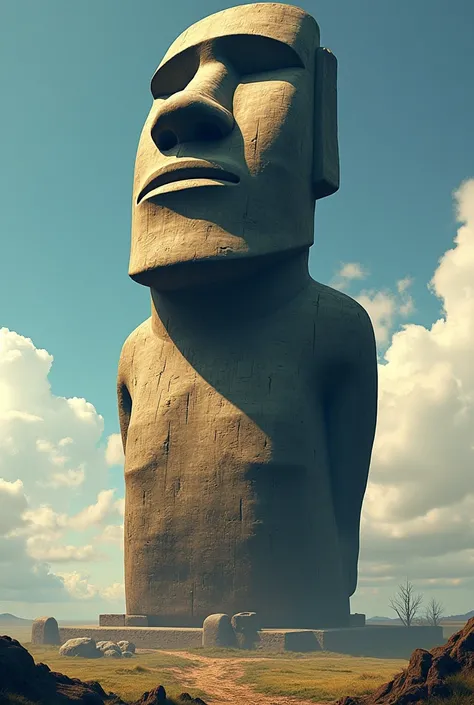   The statue of Moai laughs without size

