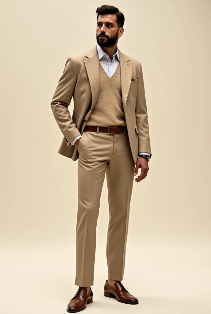 Outfit for men beige clothing combination