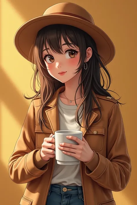 Modern girl with coffee