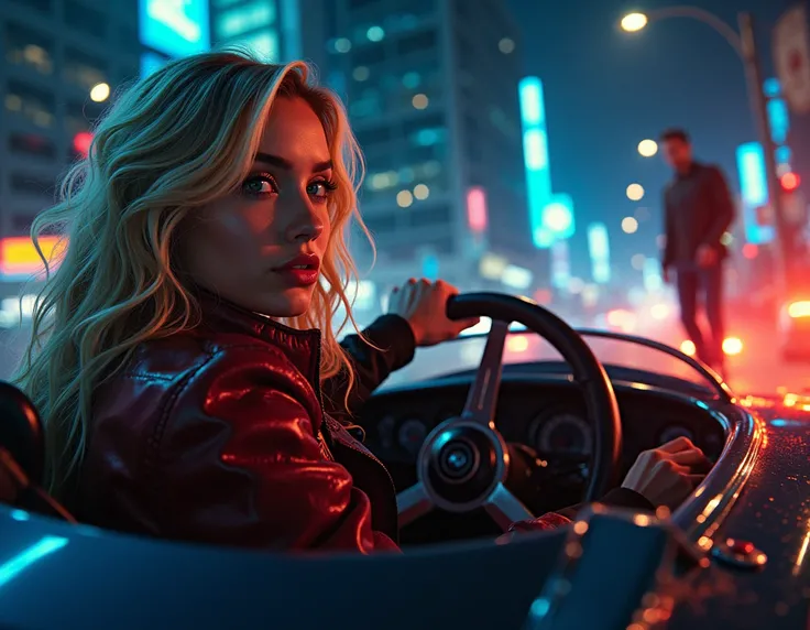 " The cover of the book shows a dynamics of Portland at night ,  with streets Illuminated and the tension of clandestine air races. Arya Sinclair, blonde and audacious ,  is behind the wheel of a racing car ,  with the expression determined and ready for t...