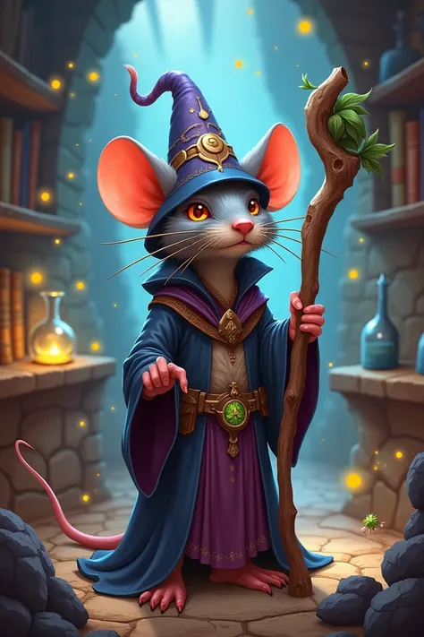 Ratfolk Wizard RPG personagem