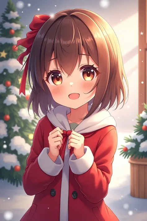 Anime girl Christmas festive cute