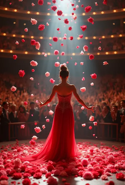 Person who gets roses thrown on stage after a performance