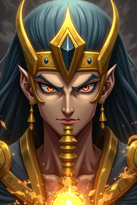 Create an image of the face Pharaoh Yugi Oh