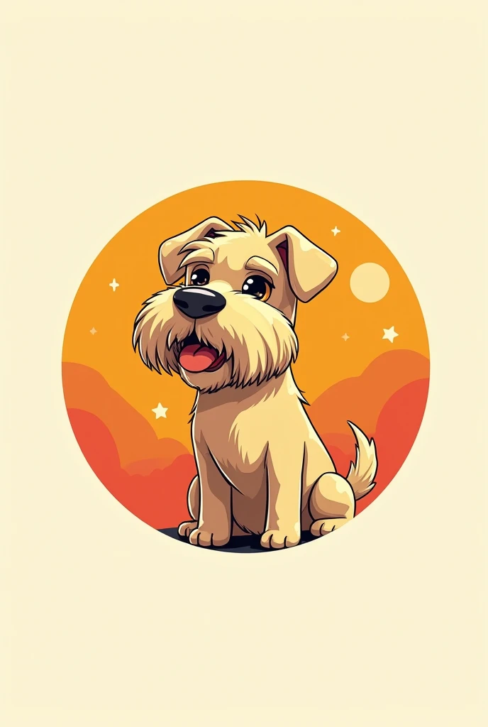 A round Chiliguaro ,  logo that is a disheveled light yellow dog, More like a zaguate with Schnauzer like my dog Terry 

