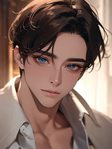 a male character with beautiful detailed eyes, detailed lips, extremely detailed face, long eyelashes, perfect face shape, no errors, naughty expression, sticking out tongue, different colored eyes, in a palace room, (best quality,4k,8k,highres,masterpiece...