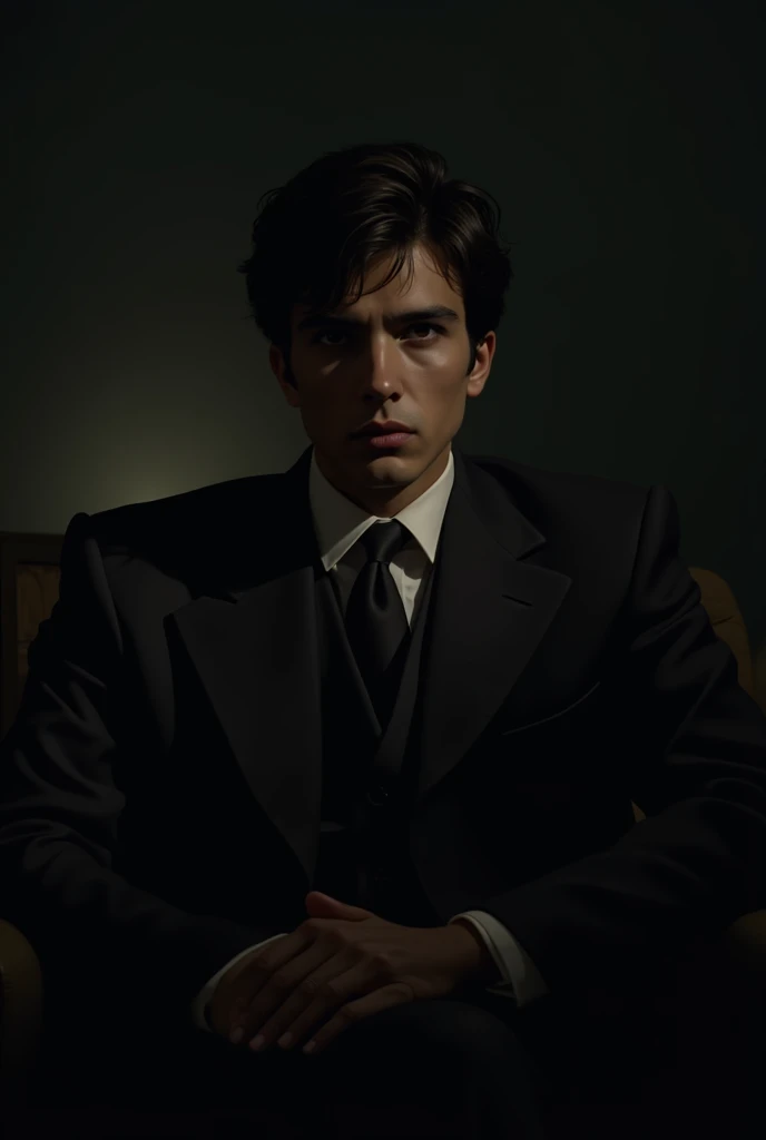 Michael Corleone in a Dark Room Contemplating Revenge
A close-up of a young, somber man in a suit, sitting alone in a dim room. He looks conflicted but determined, the light casting shadows on his face, symbolizing his internal struggle as he considers rev...