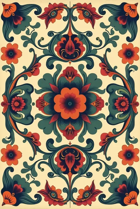 Vintage symmetric and geometric pattern of eclectic art 