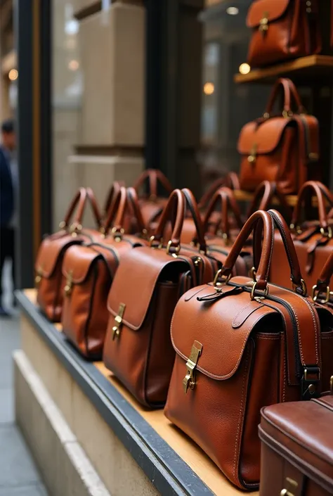 Leather bags in Milan, Italy