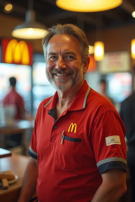 Generate Kasir McDonalds salesman a realistic guy  