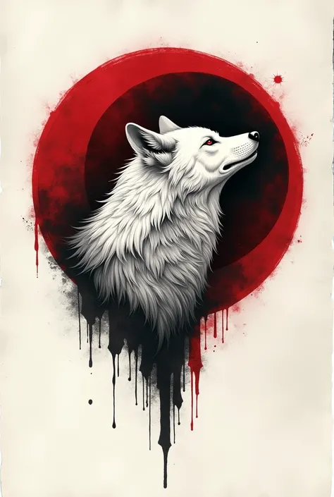 The crimson new recruit mark ( tattoo mark look drawing) (drawing on paper) white wolf red and black background marking fit the new recruit marking of the crimson moon ( drawn on paper) 