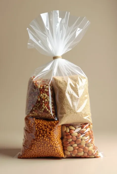  sealed plastic bag with packed agaroz, packed lentils ,  packed bean  ,sadinas , AGAIN