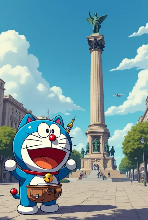 Doraemon next to San Matin