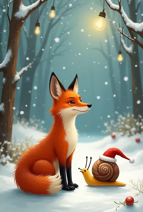 A fox and a snail at Christmas