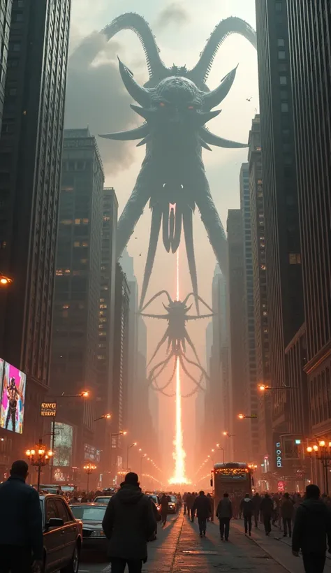 Ultra Quality, aliens are attacking humans in New York