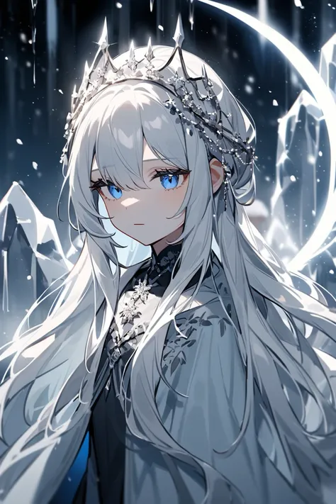 Selene from winter had silver hair,  brilliant as light reflected in the snow ,  and deep blue eyes ,  that seemed to contain the coldest nights Winter .  Her skin was pale and translucent ,  almost as if it were made of ice .  There was a stillness in her...