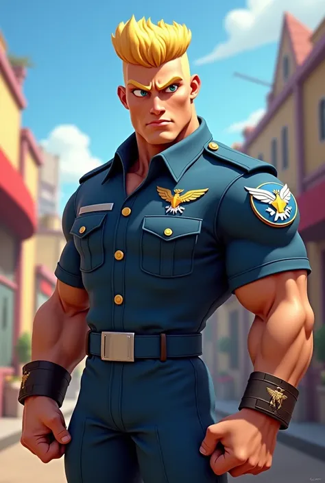 Guile (street fighter) in pixar style 