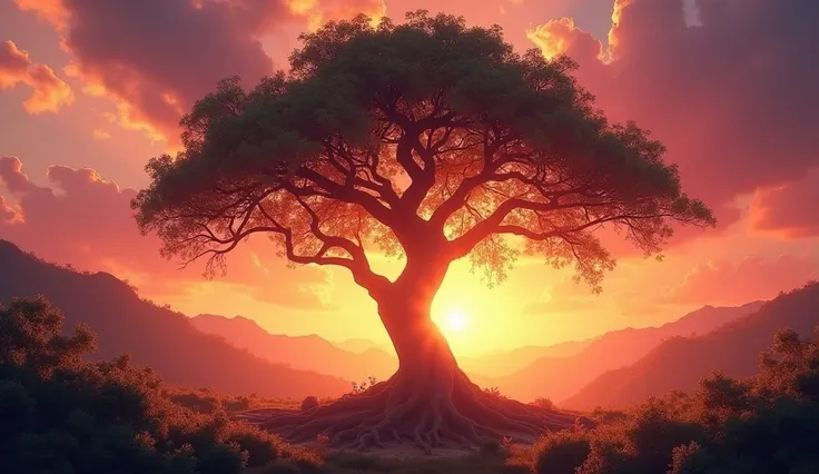  tree of life sunset
