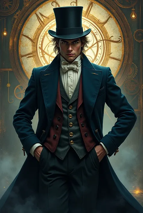 Book cover man in a top hat and pocket watch with the title Time Lord