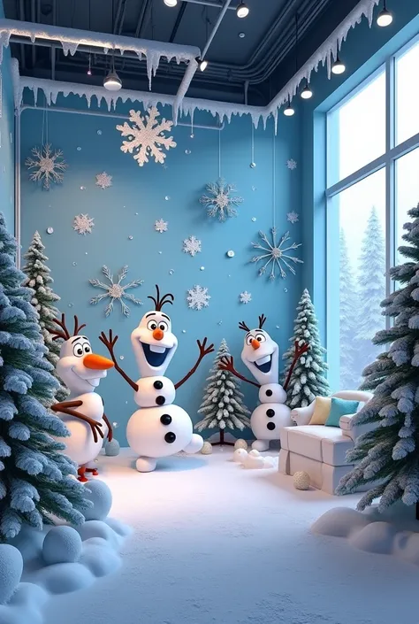 Frozen cartoon, winter wonderland decoration for office
