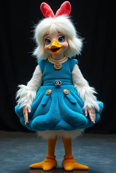  Create costume based on Lottie Dottie Chicken, Humanized,   for theater performance  .  Blue plush planter , Chanel wig , chicken feet,  and artistic chicken makeup . 


Faça bem mais Humanized, But it has to be more funny and adult, Make it more elegant,...