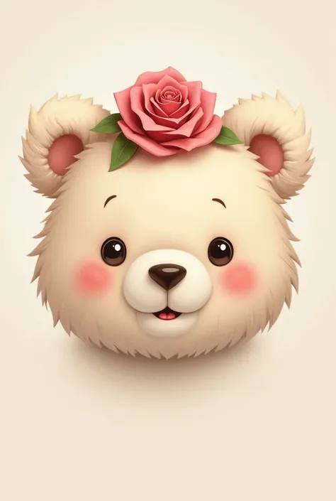 Create a bear face for women and girls, To print with rose on the head