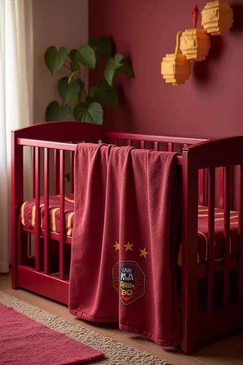 Crib dressed in the Vinotinto flannel ( Venezuelan soccer team ) 