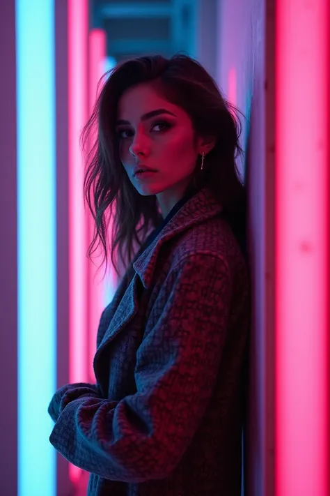 Woman model.neon Walls