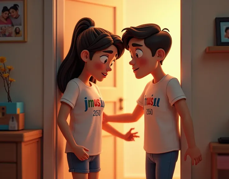 " A 3D cartoon style image of a man and a woman in an emotional and dramatic scene,  representing their struggle to save a relationship that was once very strong ,  but has cooled down over time . the woman,  with a sad and determined expression ,  is in a...