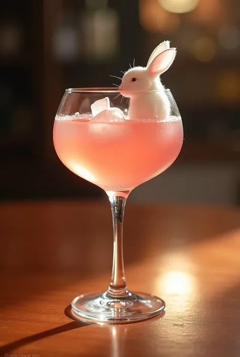  I need you to generate a photo of a drink with the following ingredients: cocktail " Bunnies in Paris "
 A soft drink ,  with sweet notes and a floral touch ,  that pays homage to the work .

 Ingredients
50 ml of elderflower liqueur  ( to evoke something...