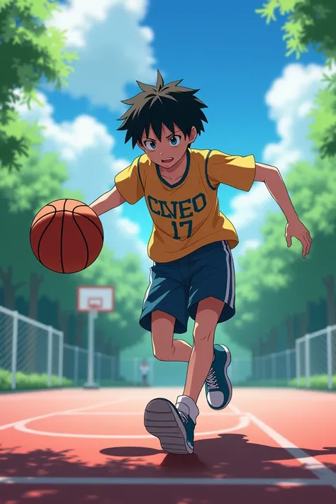 Omori playing basketball