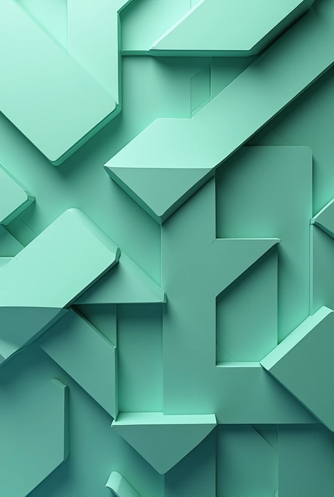 I want you to make me a wallpaper type background , with the following details, Let it be made of shapes, geometries, maintaining pattern and symmetry in 3D, and that everything is a light navy green color.