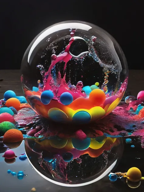 (best quality,4k,8k,highres,masterpiece:1.2),ultra-detailed,(realistic,photorealistic,photo-realistic:1.37),highly detailed psychedelic dream, vibrant shimmering colors, glass-like structures morphing from the colors, intricate rainbow patterns, perfectly ...