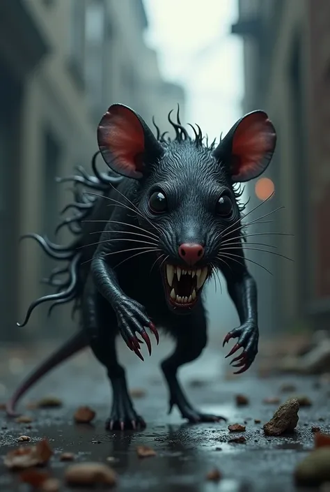 Venom transformation with the body of a realistic mouse