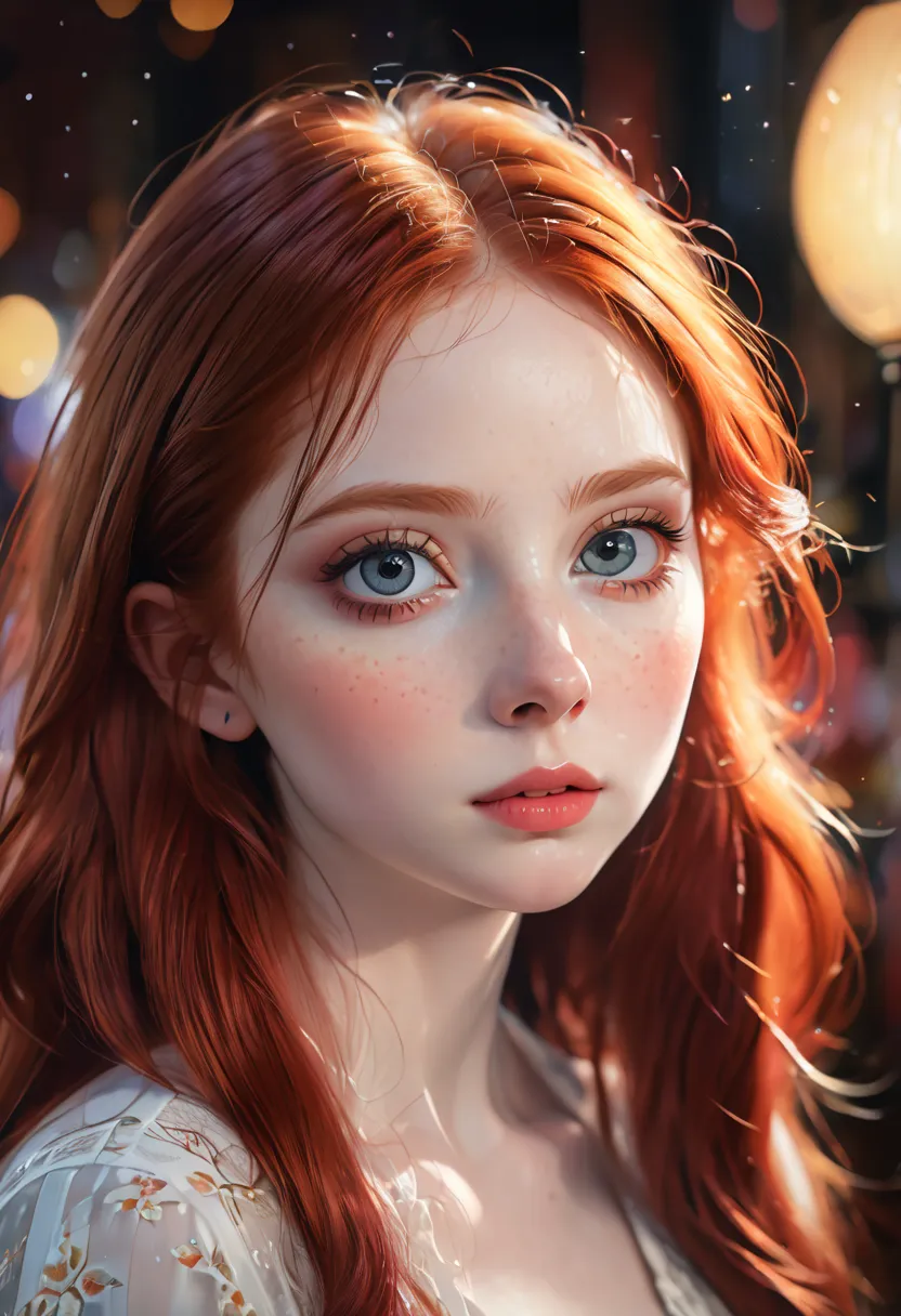 a portrait of a girl with red hair, pale skin, large eyes, close-up shot, (best quality,4k,8k,highres,masterpiece:1.2),ultra-det...