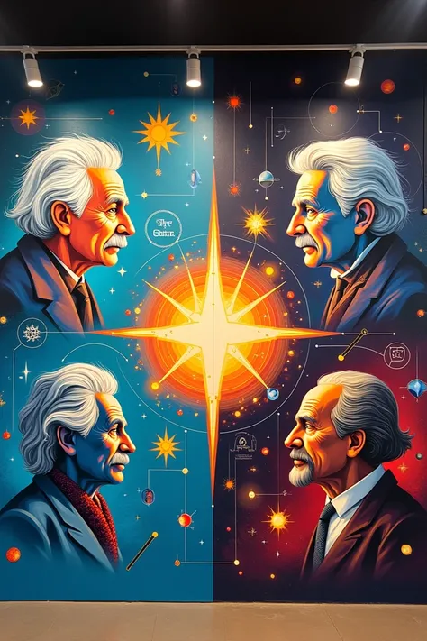 * Specific instructions for the physics wall*

1. size: big (p. not.,  2x2 meters )
2. theme: Physics
3 . style:  Illustrative
4 . sectors:
 - Sector 1 :  Modern Physics  ( character : albert einstein)
 - Sector 2 : Optics ( character : isaac newton)
 - Se...