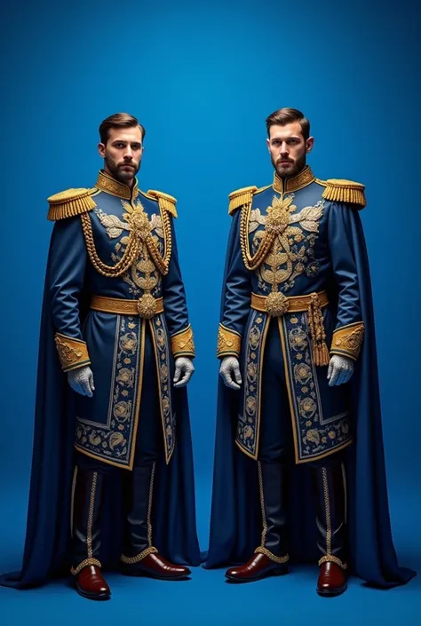 Talking royal bodyguards against blue background