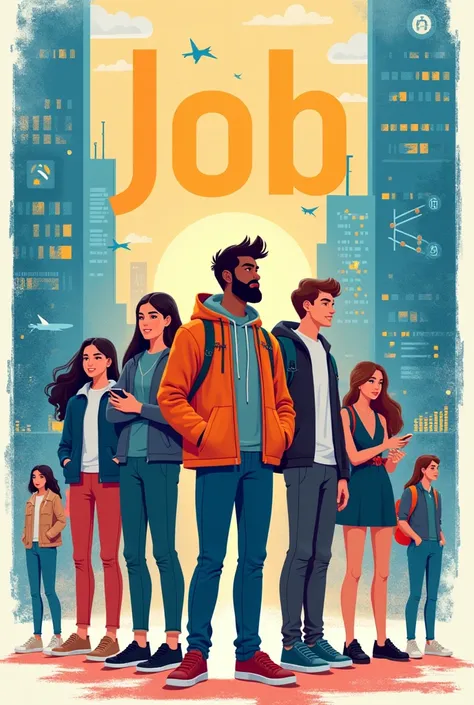 Job advertisement image for young people. 