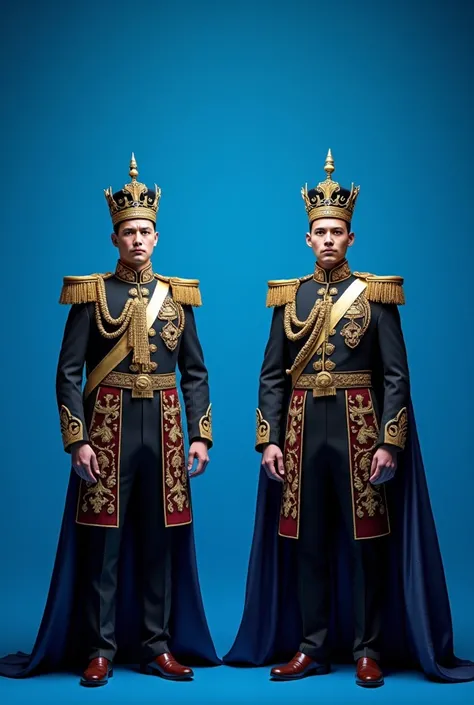 Talking royal bodyguards against blue background