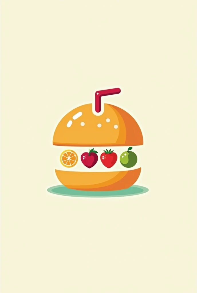 Create a logo
Name is "Foodeez"
Its a juice bar and cafe
Use light background
Insernt  dome juice cup with strew.and it inside the burger to the logo use two fruits.importent to focus juice cup