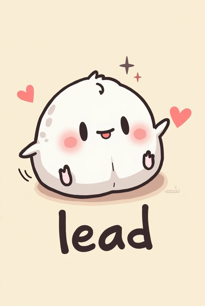 Animate a piece of lead in a Kawai drawing with the word lead underneath 